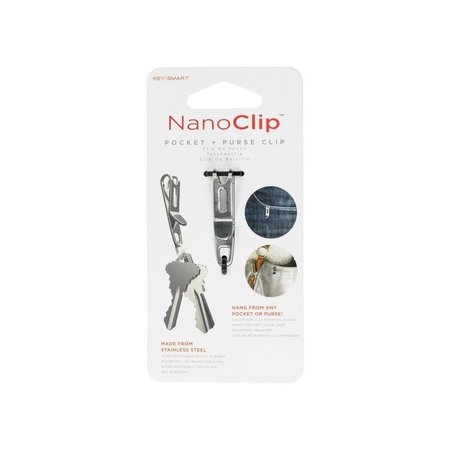 NANO CLIP KeySmart Stainless Steel Silver Pocket/Purse Clip Keychain KS801-SS